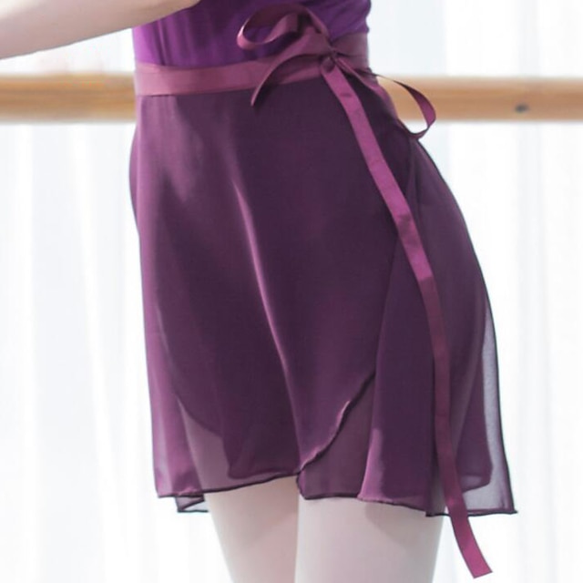  Μπαλέτο Ρούχα Γυμναστικής Φούστες Με περασμένο κορδόνι Μονόχρωμο Γυναικεία Εκπαίδευση Επίδοση Ψηλό Σιφόν