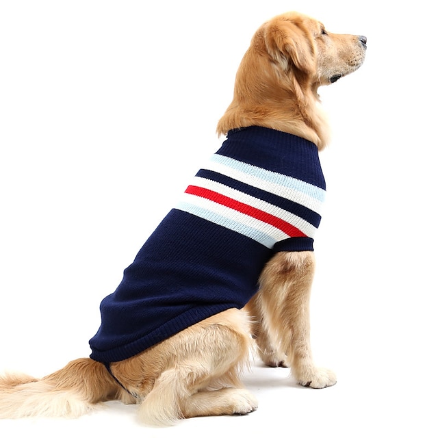  Dog Cat Sweater Elegant Adorable Cute Dailywear Casual / Daily Dog Clothes Puppy Clothes Dog Outfits Breathable Red Dark Blue Costume for Girl and Boy Dog Fleece XS S M L XL XXL
