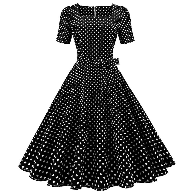 Audrey Hepburn Pois Années 50 Robe de cocktail Robe vintage Printemps été Robe Rockabilly Robe