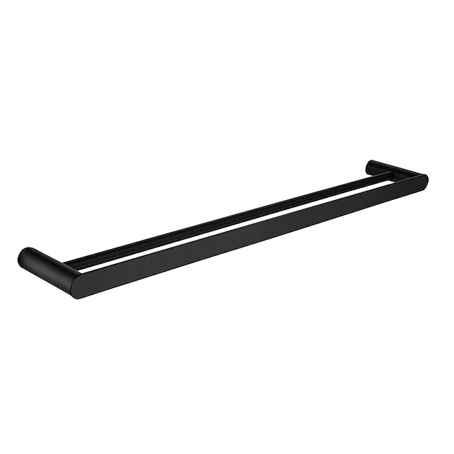 Multifuntion Towel Bar New Design Stainless Steel 2-tower Bar Wall Mounted for Bathroom Black 1pc2