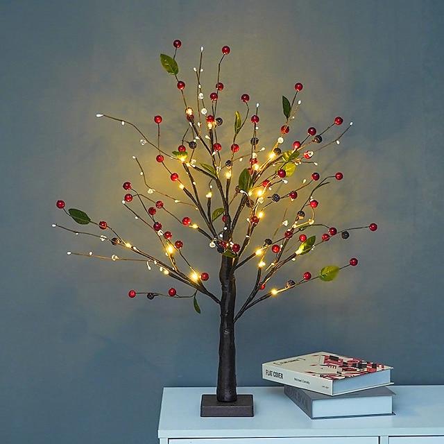  led körsbärsblommor julgran ljus påskträd ljus hem bordsskiva dekoration för bröllop alla hjärtans dag julfest
