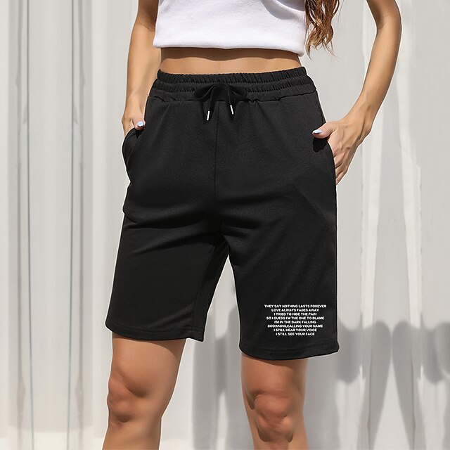 Mujer Unisexo Pantalones Cortos chino Chinos Bermudas Pantalones tipo cargo  Casual Diario Baloncesto Pantalones Letra Corto Bolsillo Estampado Negro  8644406 2022 – €16.99