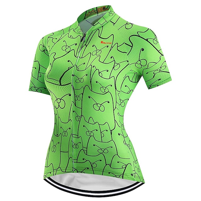  21Grams® Women's Cycling Jersey Short Sleeve Mountain Bike MTB Road Bike Cycling Graphic Jersey Shirt Green Fast Dry Breathable Quick Dry Sports Clothing Apparel / Stretchy / Athleisure