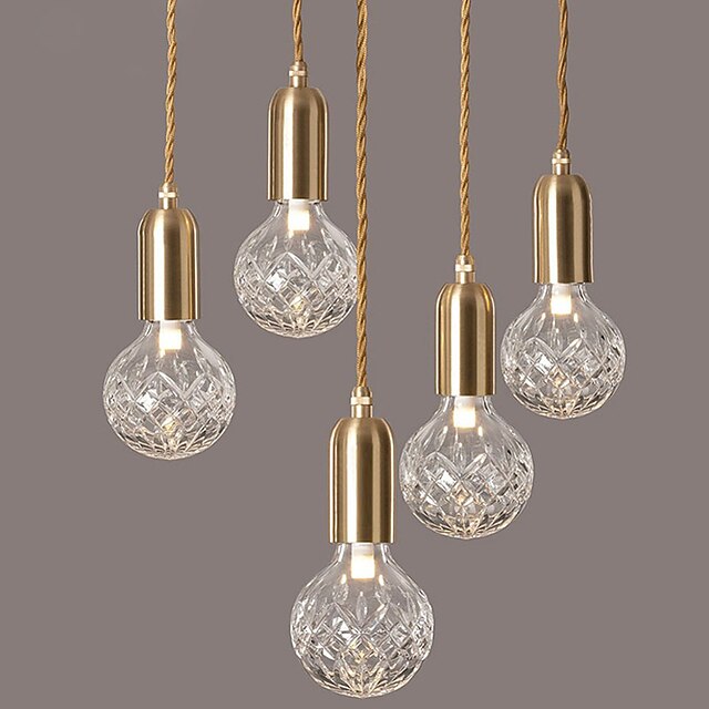 Lights & Lighting Pendant Lights | LED Pendant Light Modern Nordic Gold 9 cm Acrylic Lampshade Nordic Multi-head Combination Lig