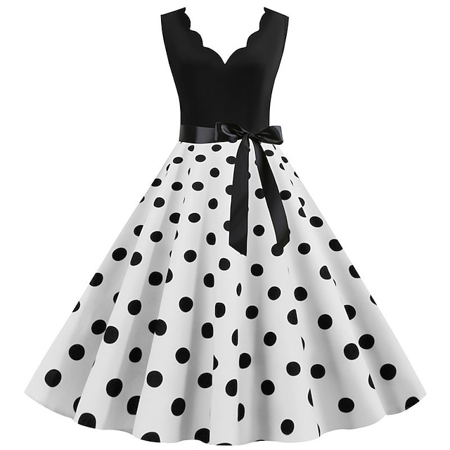 Audrey Hepburn Polka Dots 1950s Cocktail Dress Vintage Dress Spring ...