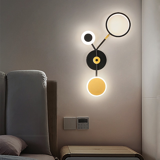  Lightinthebox Aplique de pared LED, lámpara de noche, lámparas de pared de estilo nórdico moderno, apliques de pared, luces con brazo oscilante, sala de estar, dormitorio, aplique de hierro,