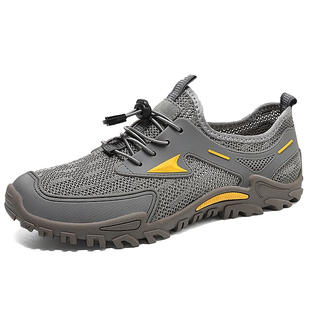  Men's Hiking Shoes Sneakers Wearable Breathable Comfortable Hiking Outdoor Exercise Running Tulle Spring, Fall, Winter, Summer Grey Black / Round Toe