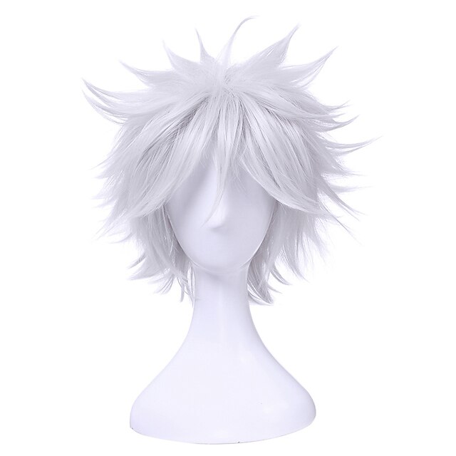 Beauty & Hair Wigs & Hair Pieces | Pruik Nieuwe Gintama Gintoki Sakata Cosplay Pruiken 35Cm Korte Sliver Wit Mannen Pruik Synthe