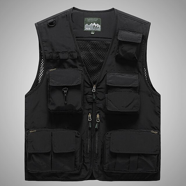  Homme Gilet de pêche Veste Randonnée Sans Manches Gilet / Gilet Top Extérieur Respirable Séchage rapide Poids Léger Anti-transpiration Eté Bleu marine Orange Noir Pêche Escalade Camping / Randonnée