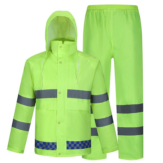 

Men's Women's Rain Poncho Hiking Raincoat Rain Jacket Winter Summer Outdoor Quick Dry Lightweight Breathable Reflective Strips Poncho Top Hunting Fishing Climbing fluorescent green fluorescent orange