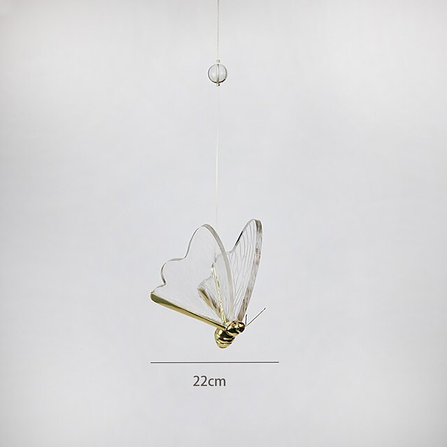 Lights & Lighting Pendant Lights | LED Pendant Light Butterfly Bedside Light 17 cm Single Design Acrylic Brass LED Modern Nordic