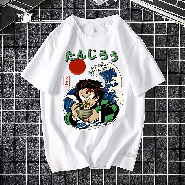 Toys & Hobbies Cosplay & Costumes | Inspired by Demon Slayer Cosplay Cosplay Costume T-shirt Polyester / Cotton Blend Print Hara