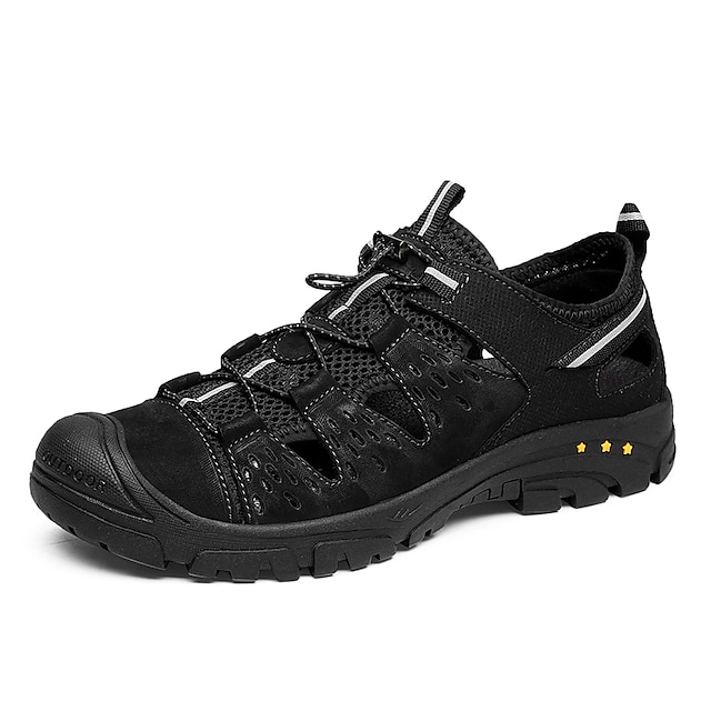 

Men's Hiking Shoes Sports Sandals Breathable Comfortable Camping / Hiking Hunting Fishing Cowhide Summer Black Brown