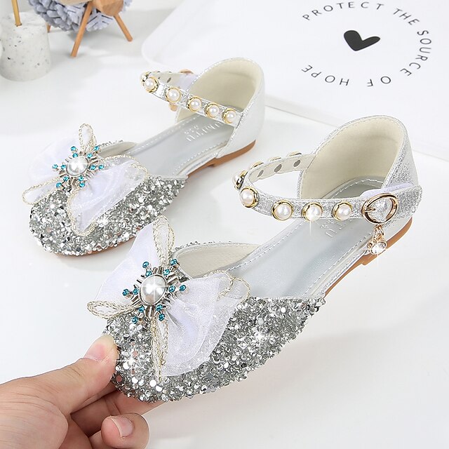 Shoes & Bags Kids Shoes | Girls Flats Flower Girl Shoes Princess Shoes School Shoes Rubber PU Little Kids(4-7ys) Big Kids(7years