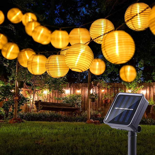  Solar LED Lantern String Lights – Waterproof Outdoor String Fairy Lights 1.5M to 3M, Christmas Window Decoration Warm White Bulbs for Outdoor Garden, Party, and Patio Decor