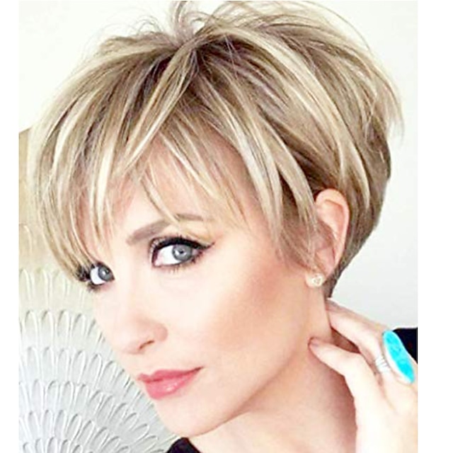 Synthetic Hair Wigs with Fringe Bangs Short Hair Heat-Resistant for ...
