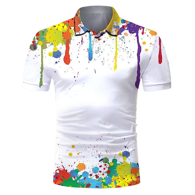 Men's Polo Shirt Tennis Shirt Hawaiian Polo Shirt Golf Shirt Gradient ...