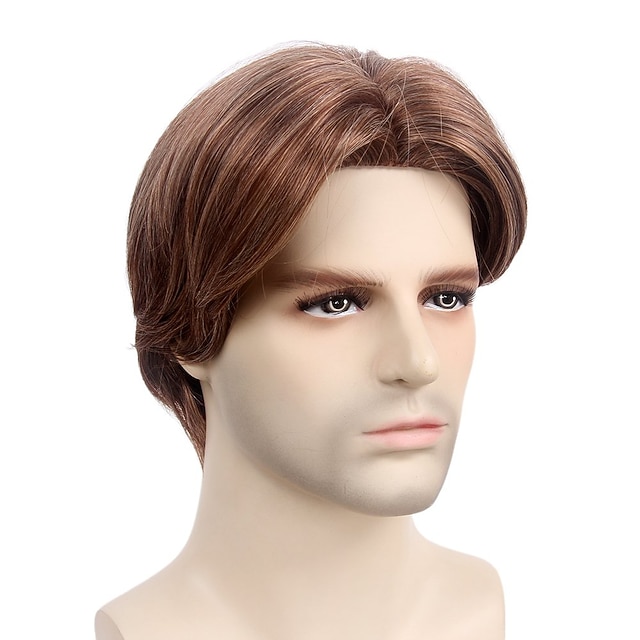 Medieval Wig Mens Wigs Short Straight Hair Synthetic Hair In The Middle