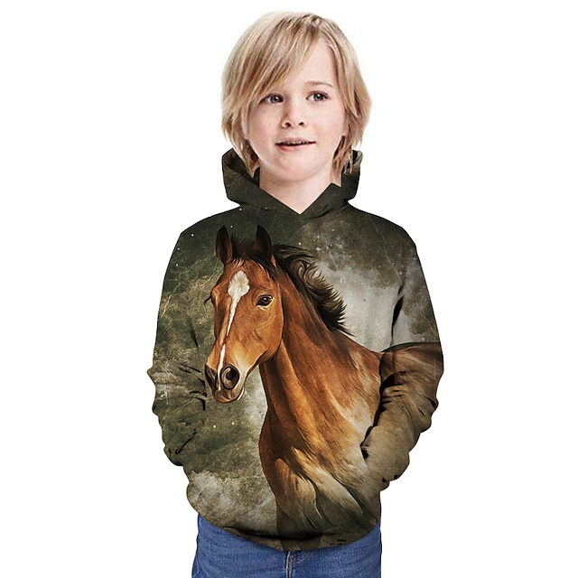 felpa con stampa cavallo