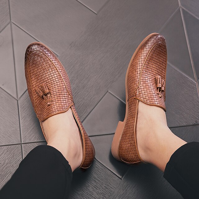 Men's Loafers & SlipOns Tassel Loafers Comfort Loafers Plus Size Woven