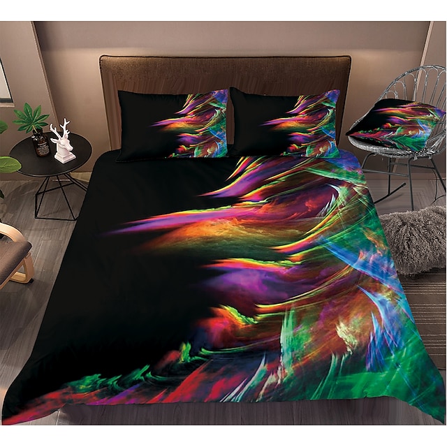  3D Abstract Duvet Cover Bedding Sets Comforter Cover with 1 Duvet Cover or Coverlet，1Sheet，2 Pillowcases for Double/Queen/King(1 Pillowcase for Twin/Single)