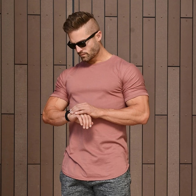 Sports & Outdoors Running, Jogging & Walking | Mens Short Sleeve Running Shirt Tee Tshirt Top Athletic Summer Cotton Breathable 