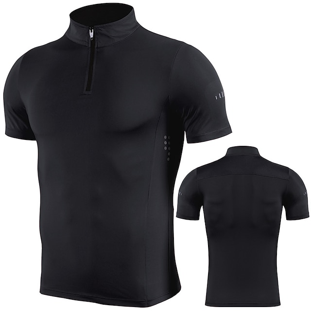 Sports & Outdoors Running, Jogging & Walking | Mens Short Sleeve Compression Shirt Running Shirt Quarter Zip Tee Tshirt Top Athl