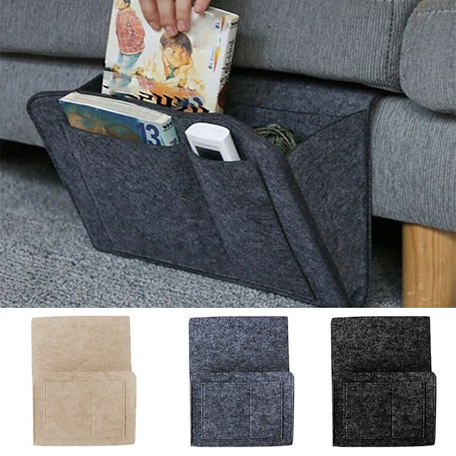 Bedside Caddy Storage Organizer Remote Control Holder Bag Pocket Couch Sofa 