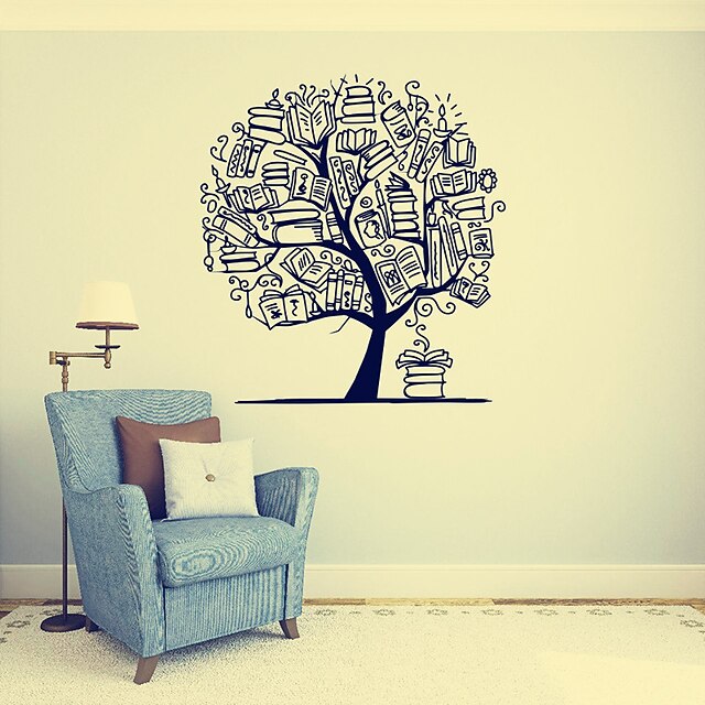 Home & Garden Home Decor | Knowledge Tree Can Remove Personality Wall Study Living Room Bedroom Sofa Background Custom - KH19341