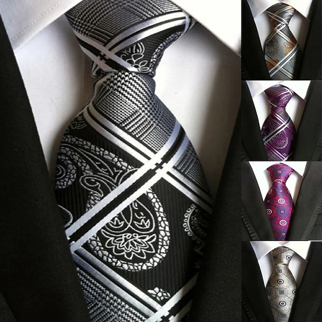 Men's Ties Neckties Work Floral Jacquard Formal Business4