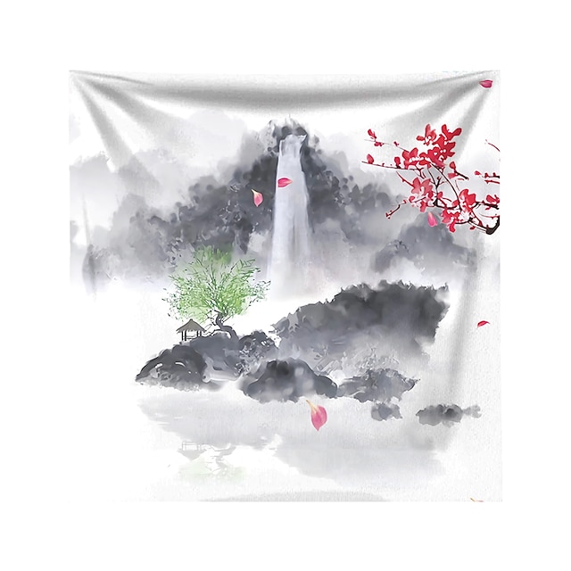 Home & Garden Home Decor | Chinese Style Ink Painting Style Wall Tapestry Art Decor Blanket Curtain Hanging Home Bedroom Living 