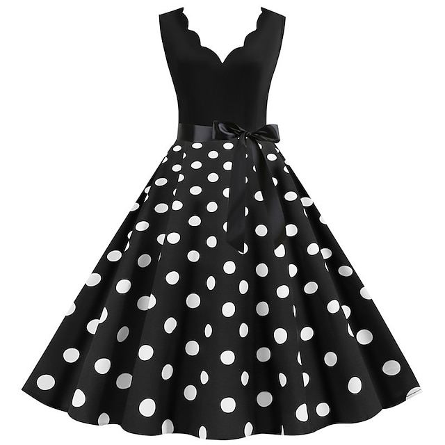 Audrey Hepburn Polka Dots 1950s Cocktail Dress Vintage Dress Spring ...