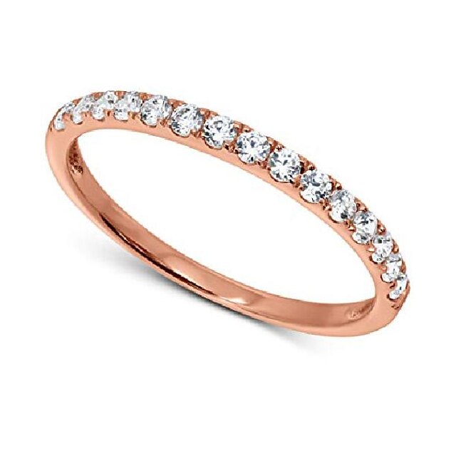 Shoes & Bags Fashion Accessories | oro leoni 14k rose gold anniversary band for women. hand set with fifteen brilliant round cub