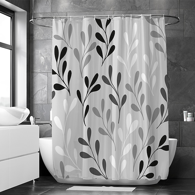 cortina de chuveiro de tecido impermeável decoração de banheiro e moderna e geométrica de 70 polegadas