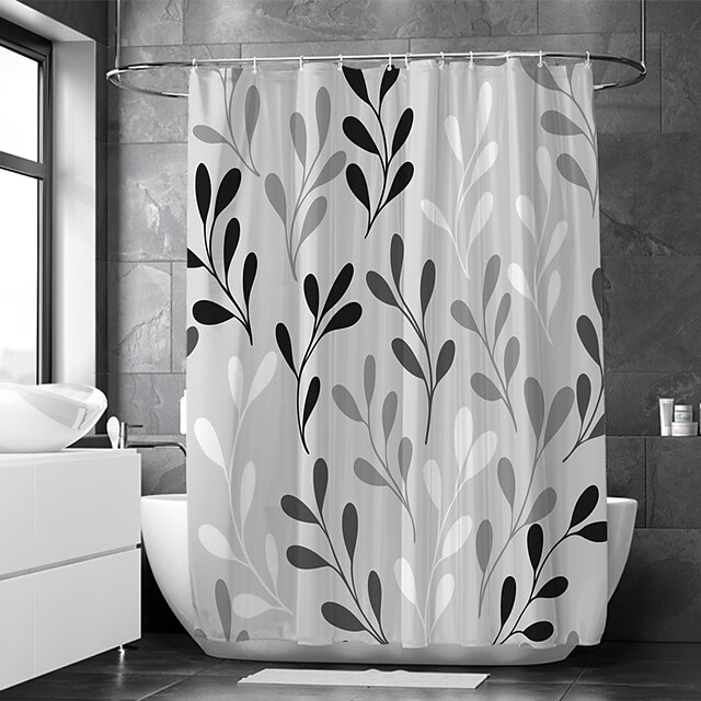 Shower Curtain with Hooks 180cm*180cm(70"*70")Suitable for Separate Wet and Dry Zone Divide Bathroom Waterproof Oil-proof Simple Geometric 11