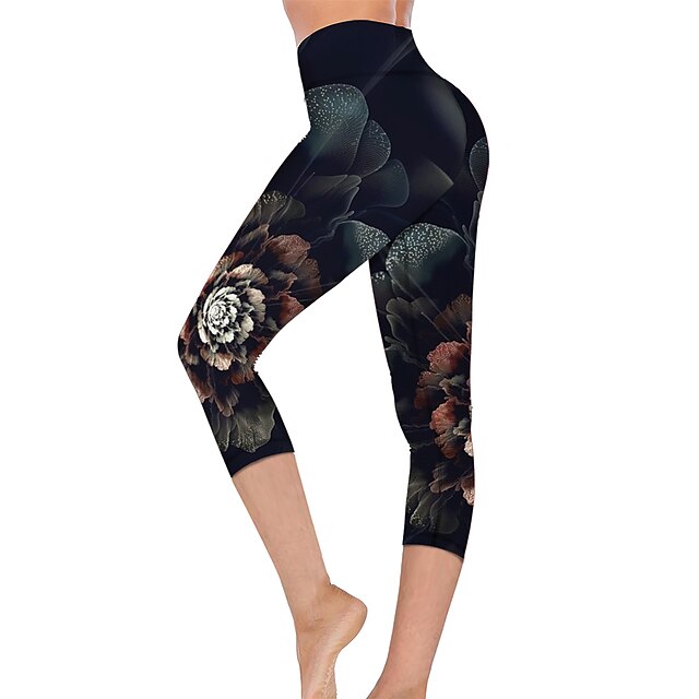 Women Capri Cropped Legging High Waist Yoga Pant for Gym Fitness Workout Running