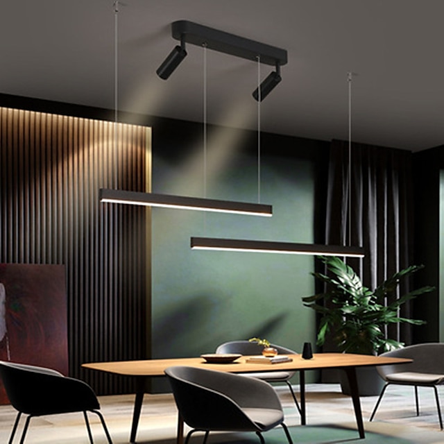  led hanglamp zwart 110 cm eilandlicht met spotlichten kroonluchter aluminium artistieke stijl moderne stijl stijlvol geschilderde afwerkingen artistiek 110-120v 220-240v