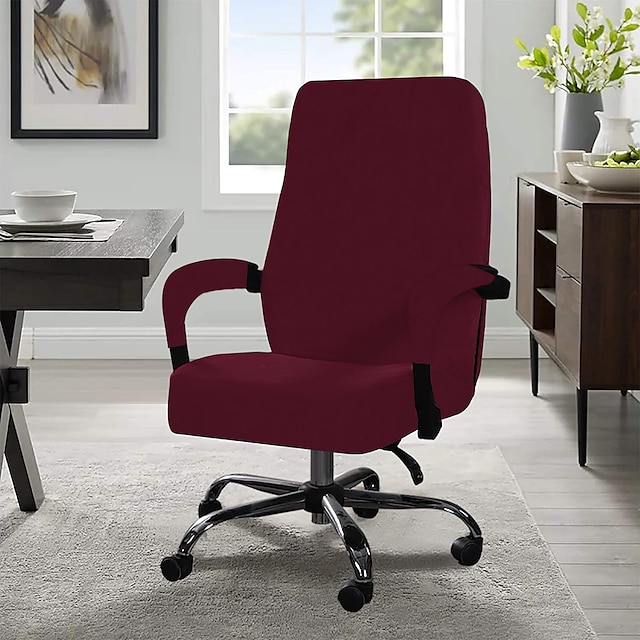  sammet dator kontorsstol överdrag gaming stol stretch stol överdrag svart vanlig enfärgad slitstarkt tvättbart möbelskydd