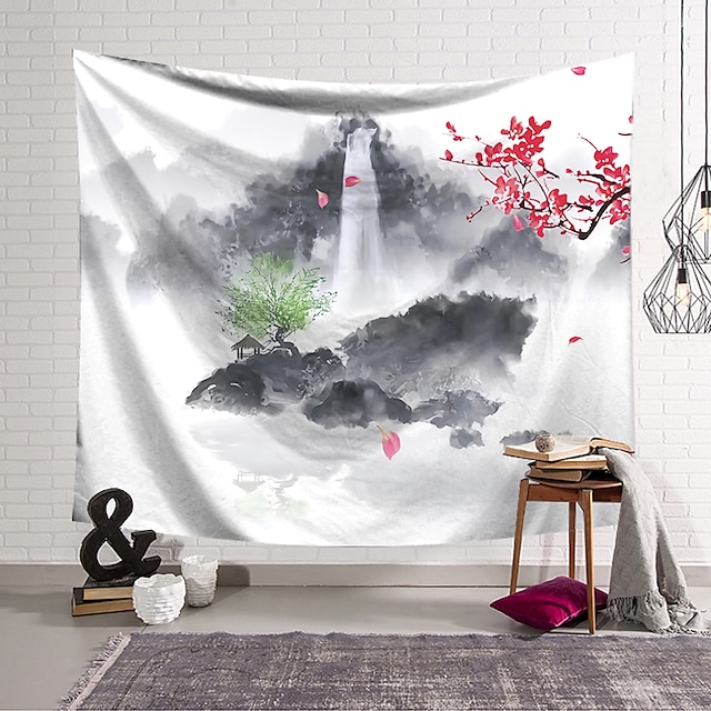 Home & Garden Home Decor | Chinese Style Ink Painting Style Wall Tapestry Art Decor Blanket Curtain Hanging Home Bedroom Living 