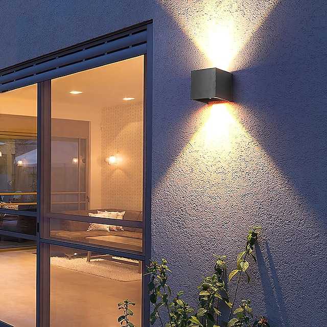 LED Wall Light 12W 2 LEDs Outdoor 6000K White 3000K Warm White Wall ...