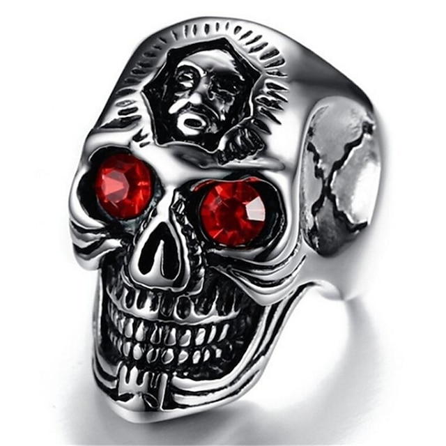 Shoes & Bags Fashion Accessories | May pollyFashion retro cast ghost head set Ruby mens ring - VD48590