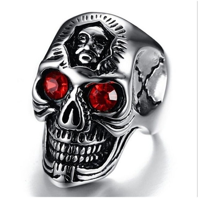 Shoes & Bags Fashion Accessories | May pollyFashion retro cast ghost head set Ruby mens ring - VD48590