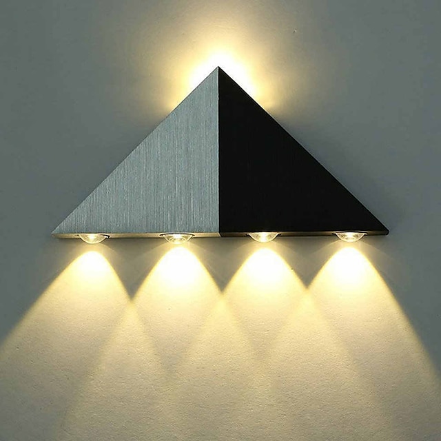  5 luces 23.5cm led luces de pared para exteriores diseño triangular luz de pared de aluminio estilo minimalista moderno luces de escalera de jardín ip65 genérico 1 w