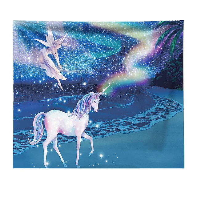 Home & Garden Home Decor | Unicorn Wall Tapestry Art Decor Blanket Curtain Hanging Home Bedroom Living Room Decoration Polyester