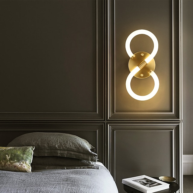  led ウォールランプライト現代のフラッシュマウントウォールライトリビングルームの寝室の銅壁ライト ip20 8 ワット 640lm ウォームホワイト-ナチュラルホワイト-コールドホワイト