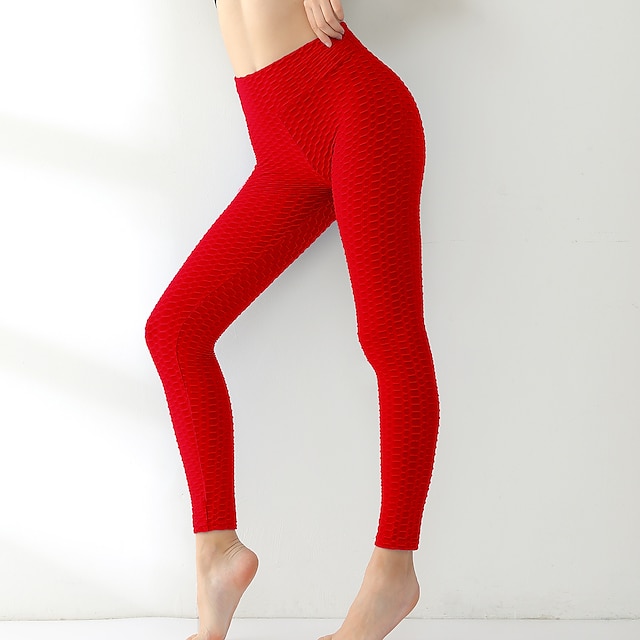 Women's Leggings High Waist Yoga Pants Tiktok Scrunch Butt Jacquard ...