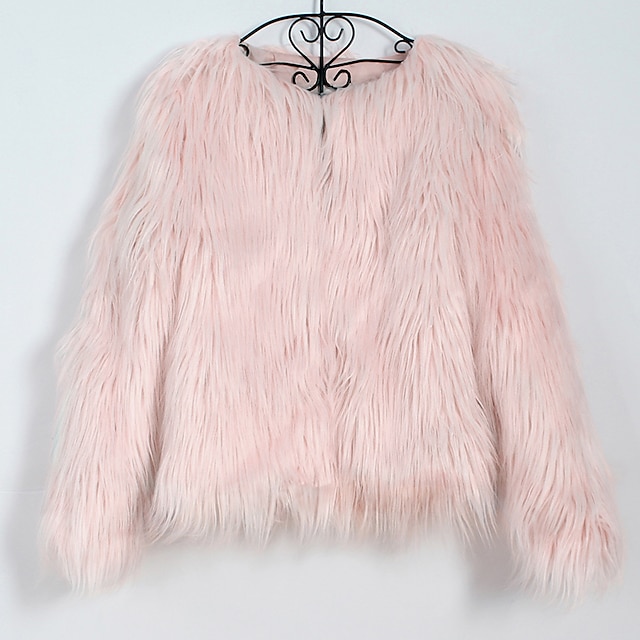  abrigos de piel sintética de color rosa abrigo de mujer encogimiento de hombros de invierno abrigos / chaquetas abrigos / chaquetas de manga larga de piel sintética abrigos de invitados de boda de