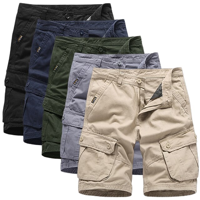 

Men's Hiking Shorts Hiking Cargo Shorts Military Summer Outdoor 10 Regular Fit Ripstop Quick Dry Multi Pockets Breathable Cotton Knee Length Shorts Bottoms Army Green Grey Khaki Black Dark Blue
