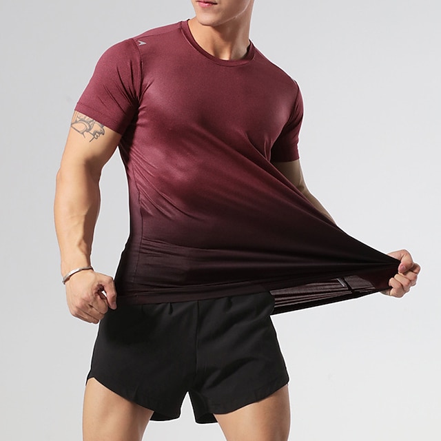 Sports & Outdoors Running, Jogging & Walking | Mens Short Sleeve Running Shirt Tee Tshirt Top Athletic Summer Quick Dry Breathab