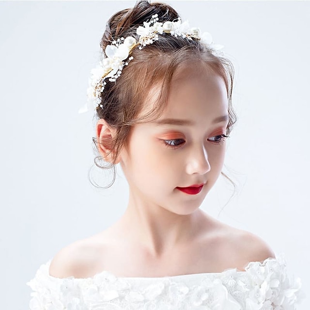  1db gyerek / kisgyermek lány hajszalag, lány koszorú, virág lány kiegészítők, gyermek fej virágok, fejdíszek, hercegnő haj kiegészítők, tündér lányok koreai változata
